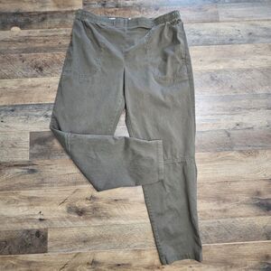 Loft Joggers Medium Olive Green Pull On Ankle Pockets Stretch Cotton Blend Pants
